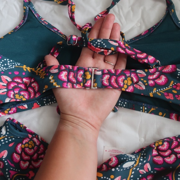 Xhilaration Lace Up Bralette Bikini Top Jade Green - Picture 6 of 11